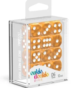 Oakie Doakie Dice Set D6 Marble: Orange (12 stuks)
