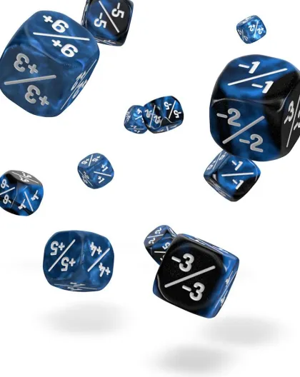 Oakie Doakie Dice Set D6 Positive/Negative: Blue (14 stuks)
