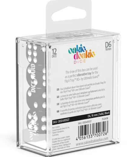 Oakie Doakie Dice Set D6 Solid: Black (12 stuks)