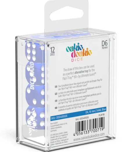 Oakie Doakie Dice Set D6 Solid: Blue (12 stuks)