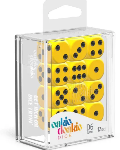 Oakie Doakie Dice Set D6 Solid: Yellow (12 stuks)