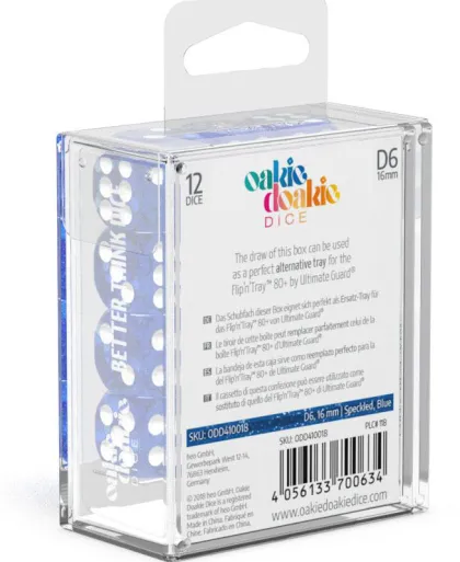 Oakie Doakie Dice Set D6 Speckled: Blue (12 stuks)