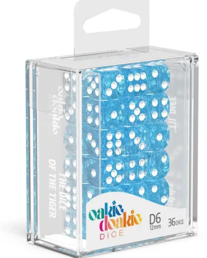 Oakie Doakie Dice Set D6 Speckled: Light Blue (36 stuks)