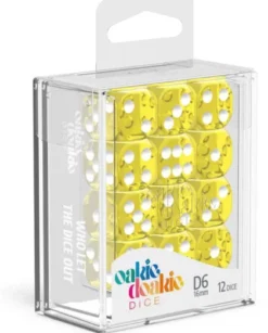 Oakie Doakie Dice Set D6 Translucent: Yellow (12 stuks)