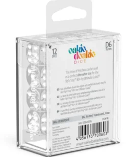 Oakie Doakie Dice Set D6 Translucent: Clear (12 stuks)