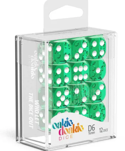 Oakie Doakie Dice Set D6 Translucent: Green (12 stuks)