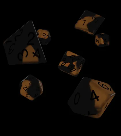 Oakie Doakie Dice Set RPG Glow in the Dark: Lava (7 stuks)