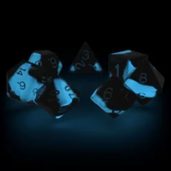 Oakie Doakie Dice Set RPG Glow in the Dark: Deep Ocean (7 stuks)