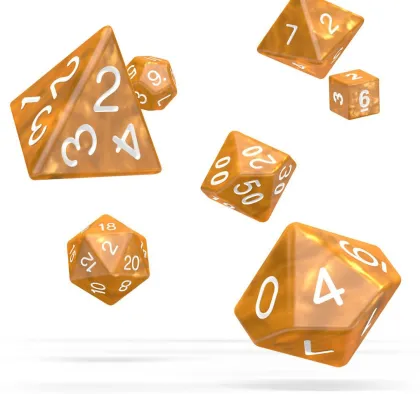 Oakie Doakie Dice Set RPG Marble: Orange (7 stuks)