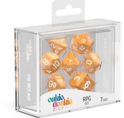 Oakie Doakie Dice Set RPG Marble: Orange (7 stuks)