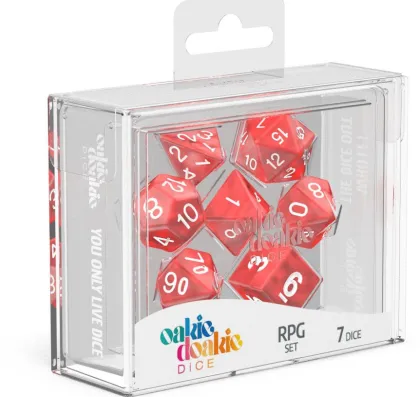 Oakie Doakie Dice Set RPG Marble: Red (7 stuks)
