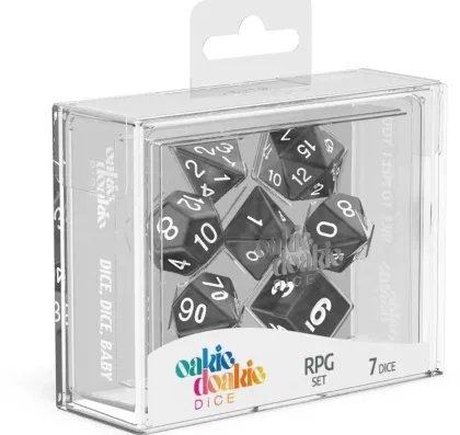 Oakie Doakie Dice Set RPG Marble: Black (7 stuks)