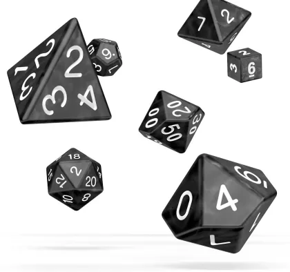 Oakie Doakie Dice Set RPG Marble: Black (7 stuks)