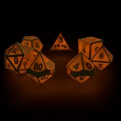 Oakie Doakie Dice Set RPG Metal Glow in the Dark: Golden Princess (7 stuks)