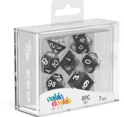 Oakie Doakie Dice Set RPG Solid: Black (7 stuks)