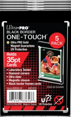 ONE-TOUCH Black Border Magnetic Card Holder 5 pack (35 pt)