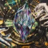 Playmat Black Stitched Dominaria United: Stained Glass Planeswalker Symbol