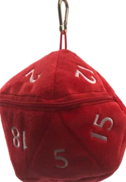Pluche Dice Pouch D20 Red