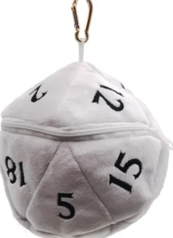 Pluche Dice Pouch D20 White