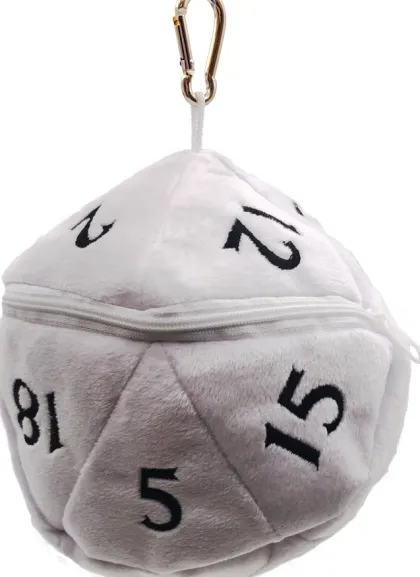Pluche Dice Pouch D20 White