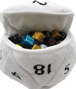 Pluche Dice Pouch D20 White