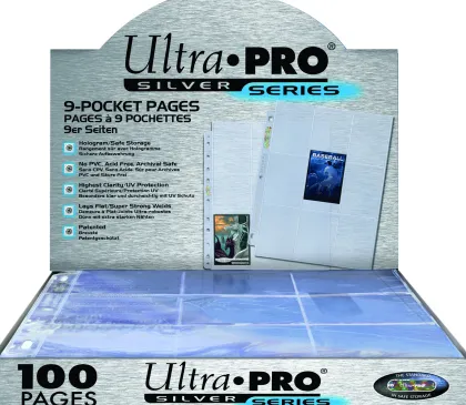 9 Pocket Pages Top Loading Clear Silver (100 stuks)