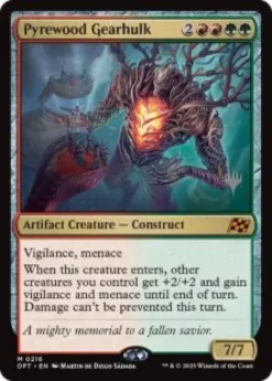 Pyrewood Gearhulk (foil) - Aetherdrift Planeswalker Stamped