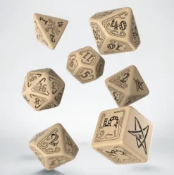 Q-Workshop - Call of Cthulhu RPG Dice Set: Beige & Black (7-delig)