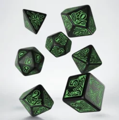 Q-Workshop - Call of Cthulhu RPG Dice Set: 7th Edition Black & Green (7-delig)
