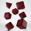 Q-Workshop - Celtic 3D Revised RPG Dice Set: Black & Red (7-delig)