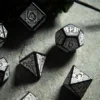 Q-Workshop - Celtic 3D Revised RPG Dice Set: Black & White (7-delig)