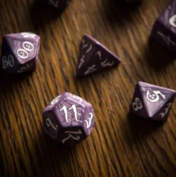 Q-Workshop - Classic RPG Dice Set: Lavender & White (7-delig)