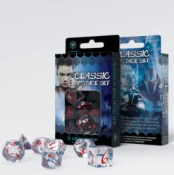 Q-Workshop - Classic RPG Dice Set: Translucent & Blue-Red (7-delig)