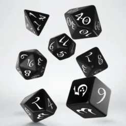 Q-Workshop - Classic RPG Dice Set: Black & White (7-delig)