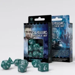Q-Workshop - Classic RPG Dice Set: Stormy & White (7-delig)
