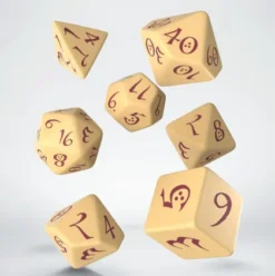 Q-Workshop - Classic RPG Dice Set: Beige & Burgundy (7-delig)