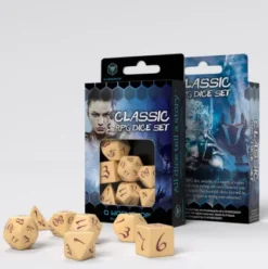 Q-Workshop - Classic RPG Dice Set: Beige & Burgundy (7-delig)
