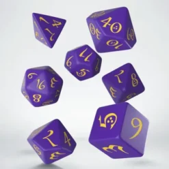 Q-Workshop - Classic RPG Dice Set: Purple & Yellow (7-delig)