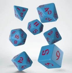 Q-Workshop - Classic Runic RPG Dice Set: Blue & Red (7-delig)