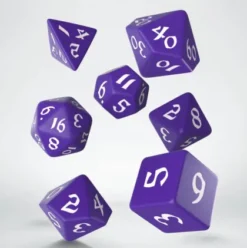 Q-Workshop - Classic Runic RPG Dice Set: Purple & White (7-delig)