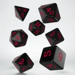Q-Workshop - Classic Runic RPG Dice Set: Black & Red (7-delig)