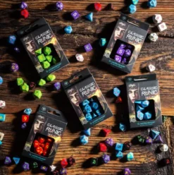 Q-Workshop - Classic Runic RPG Dice Set: Glacier & Pink (7-delig)