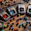 Q-Workshop - Classic Runic RPG Dice Set: Glacier & Black (7-delig)