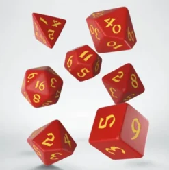 Q-Workshop - Classic Runic RPG Dice Set: Red & Yellow (7-delig)