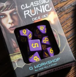 Q-Workshop - Classic Runic RPG Dice Set: Purple & Yellow (7-delig)