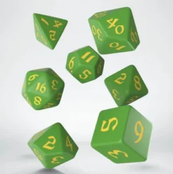 Q-Workshop - Classic Runic RPG Dice Set: Green & Yellow (7-delig)