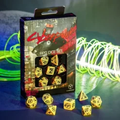 Q-Workshop - Cyberpunk Red RPG Dice Set: Danger Zone (7-delig)