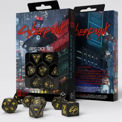 Q-Workshop - Cyberpunk Red RPG Dice Set: Wet Work (7-delig)