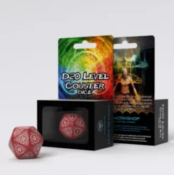 Q-Workshop - D20 Die - Life Counter: Red & White