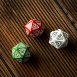 Q-Workshop - D20 Die - Life Counter: Red & White